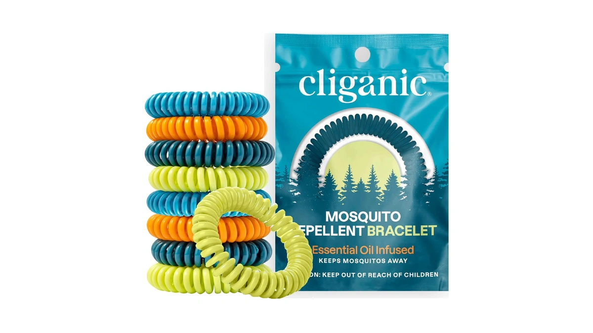 Cliganic Mosquito Repellent Bracelets For Kids & Adults, Natural, 10