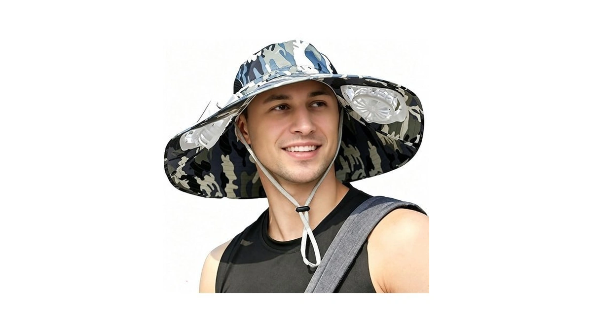 Men's Solar Fan Hat With Dual Cooling Fans, Solar &