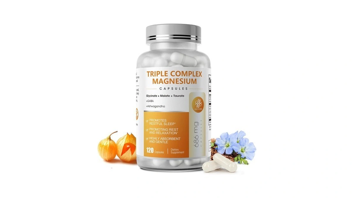 Triple Magnesium Complex For Sleep & Clam Support, 120 Capsules