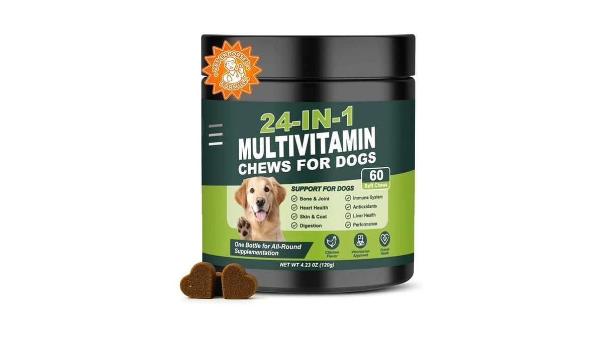 24-in-1 Dog Vitamins And Supplements 60 Ct Daily Multivitamin For
