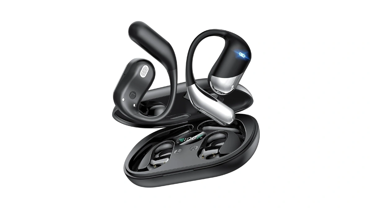 Ultra Open Ear Headphones, Over Ear Bluetooth Bone Conduction Earbuds