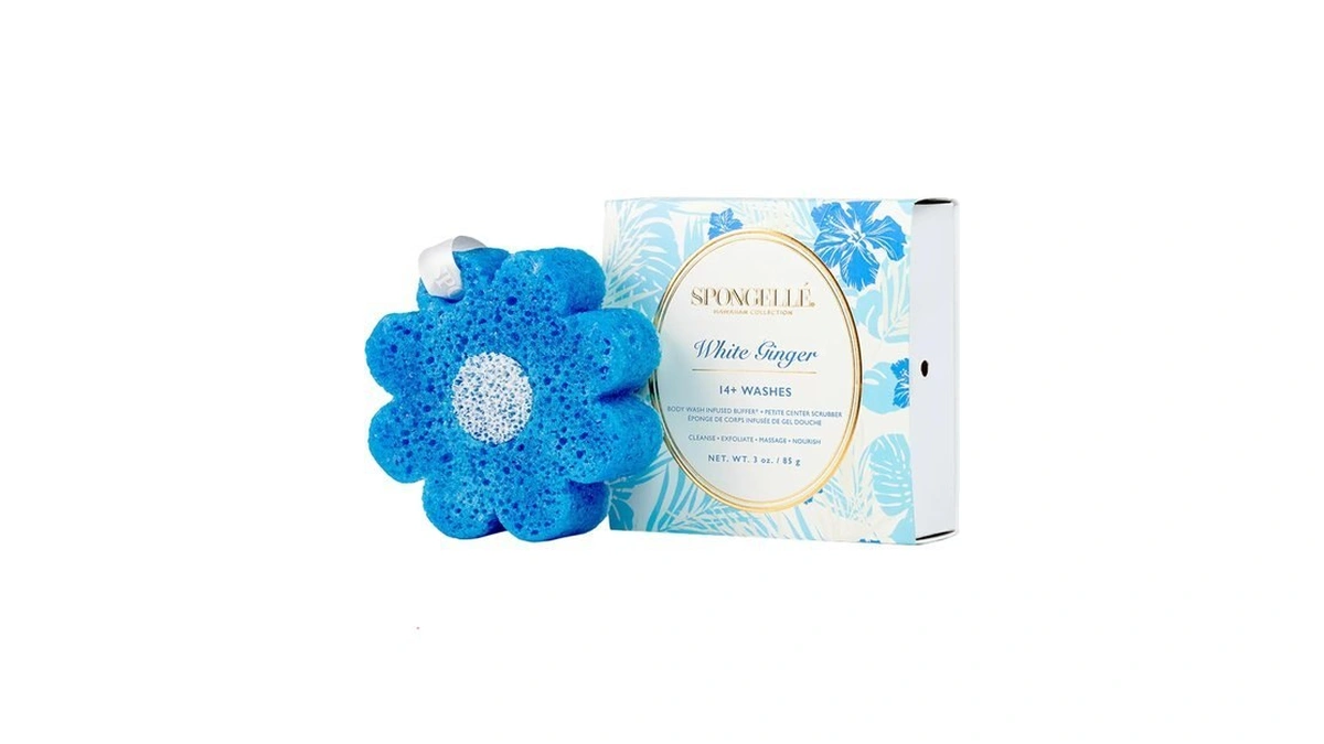 Spongellé White Ginger Hawaiian Buffer | Body Wash Infused Sponge