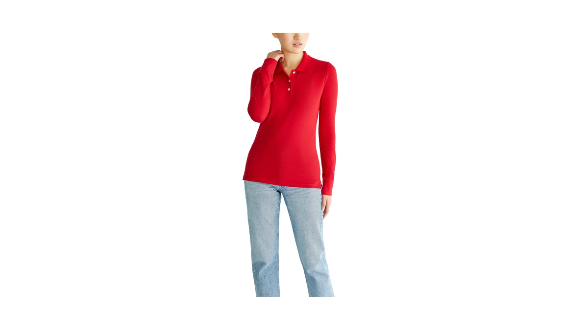 Aeropostale Women's Aero Uniform Polo Long Sleeve