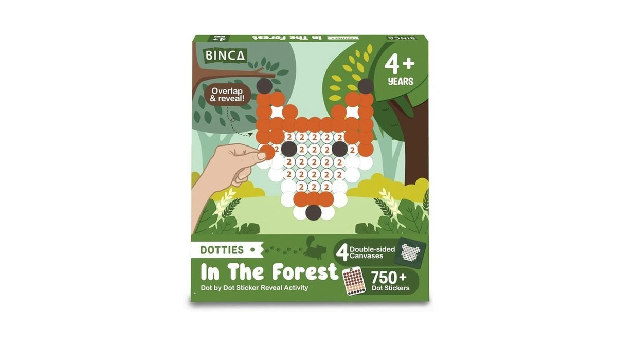 Binca Dotties Dot Art Activity Kit, 750+ Stickers, Forest Animals