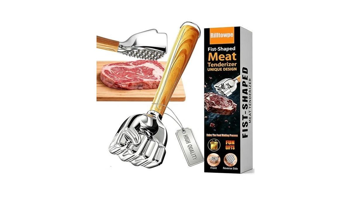 Rilltowpe 15oz Fist Meat Tenderizer Mallet For Steak & Bbq