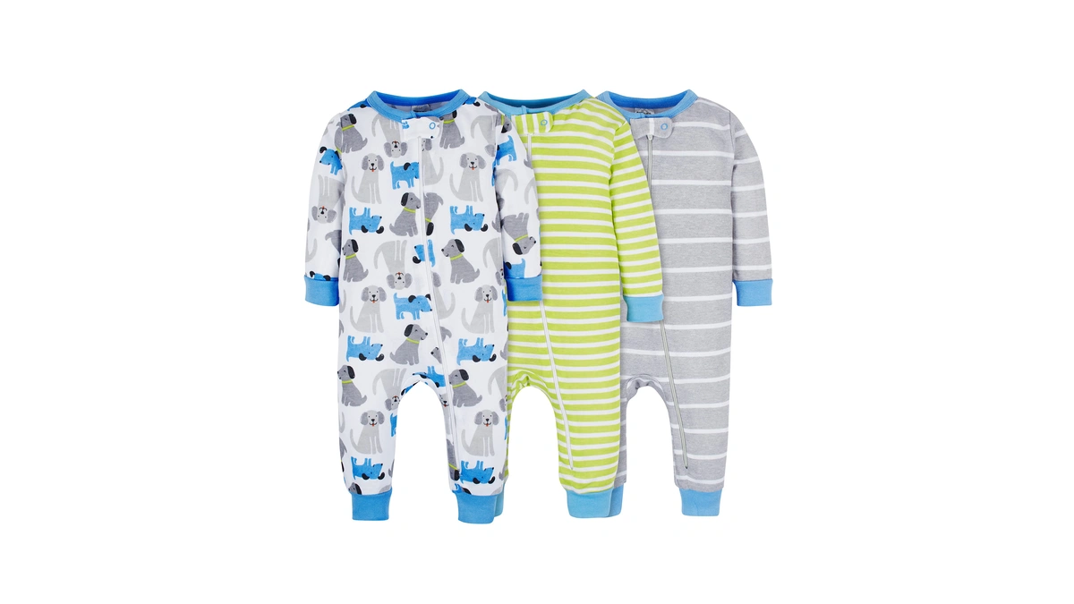 Onesies Brand Baby Boys 3-pack Snug Fit One-piece Cotton Pajamas,