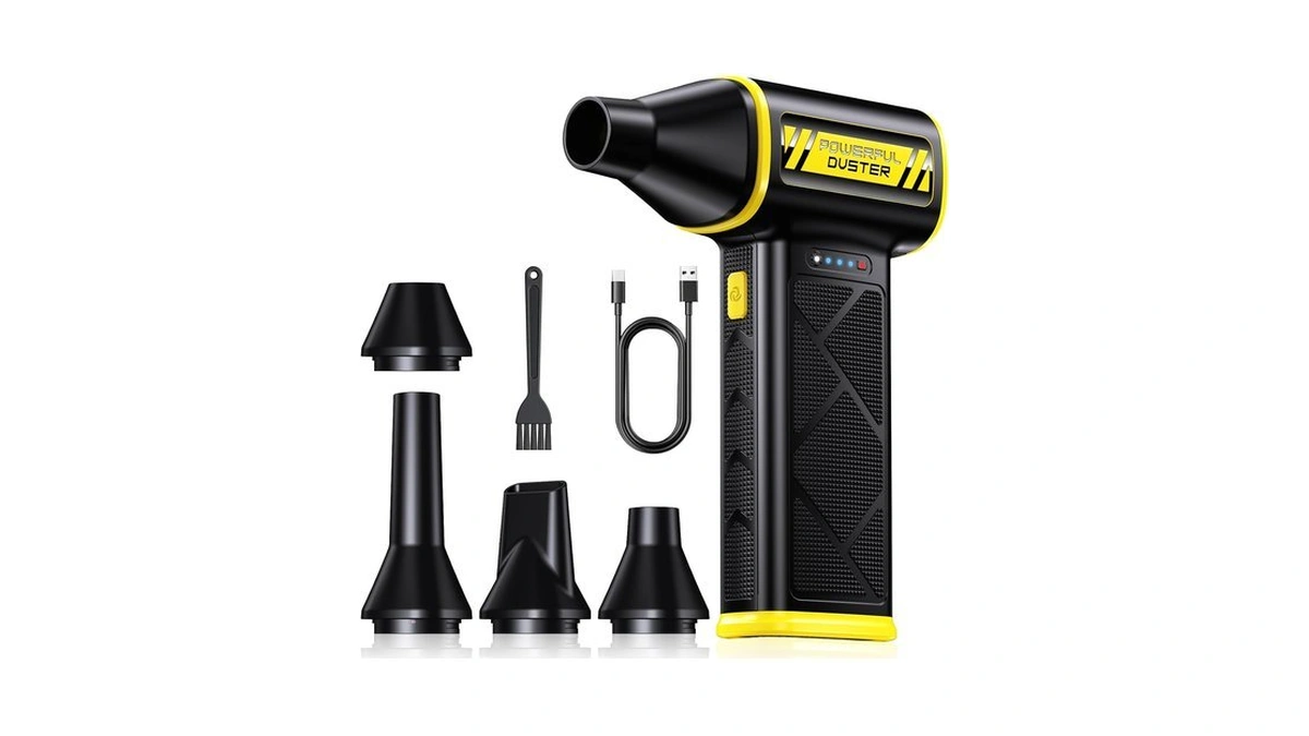 Holypoint Compressed Air Duster, 110000rpm Ultra-powerful Electric Air Duster, 3-speed