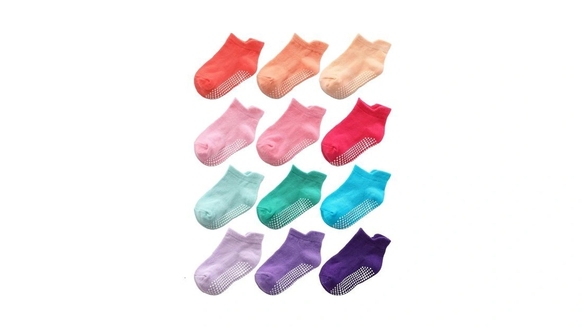 Aroveea Toddler Socks Non Slip Grip Baby Girls Kids Ankle