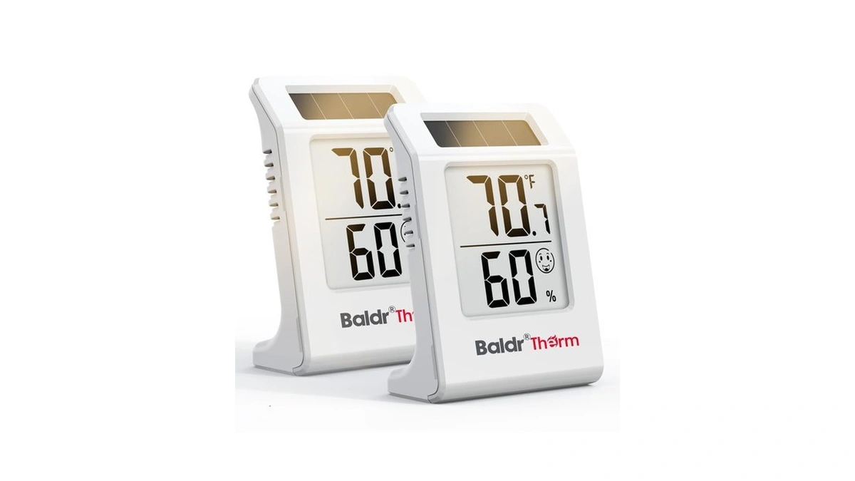 2.2'' Digital Thermometer And Hygrometer Meter, Solar-powered Indoor Temperature Sensor