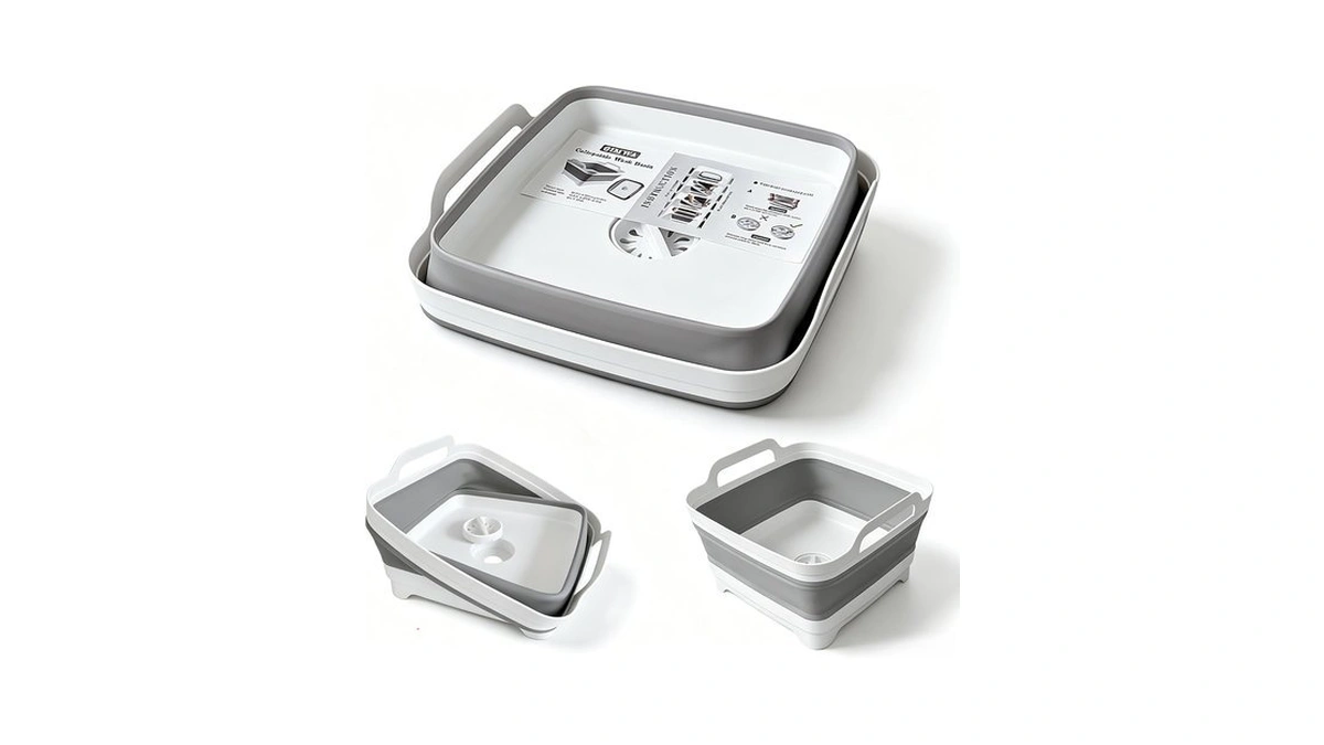 Gimwa 2.4gal Collapsible Dish Basin With Drain Plug, Baby Bottle
