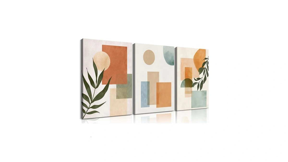 Frimeeme 3 Piece Framed Orange And Green Wall Art Wall