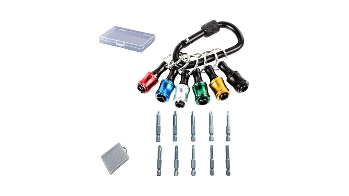 Bit Holder Keychain, Quick Release Magnetic Screwdriver With 10 S2