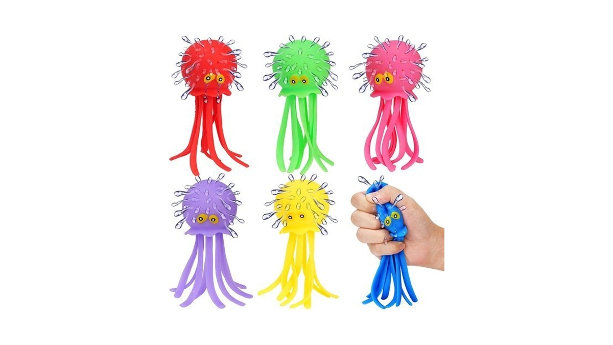 6 Pcs Octopus Water Balls Bath Toy, Sensory Stress Relief