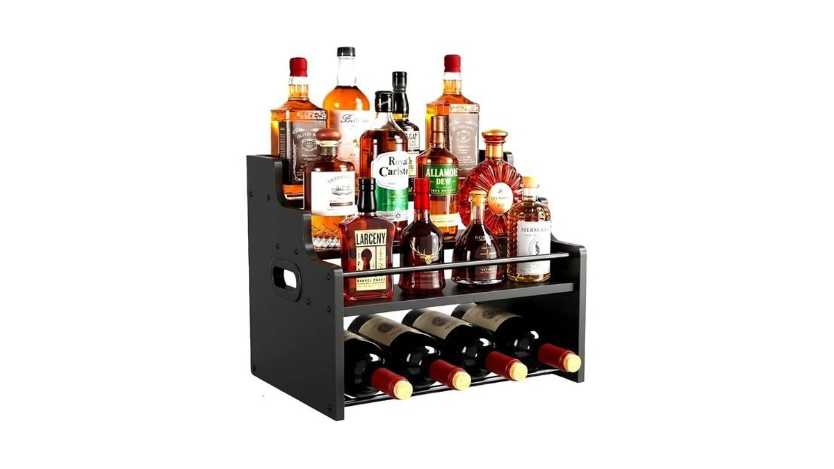 Fzghome 4-tier Wood Display Shelf Wine Rack For 16 Bottles