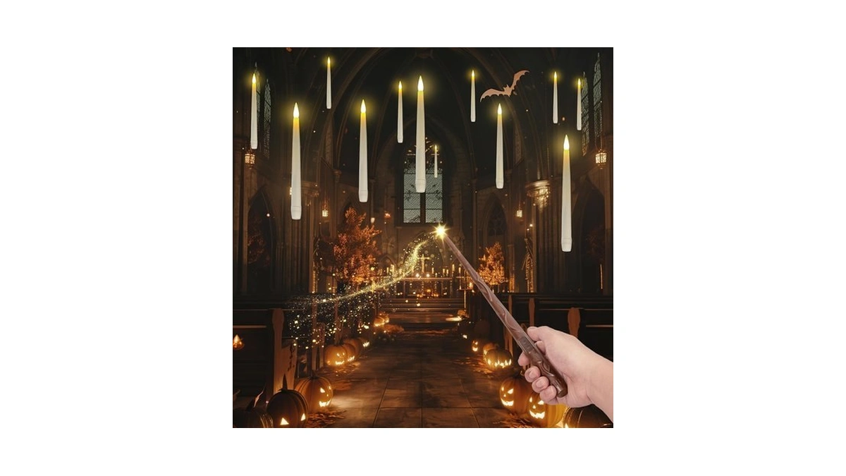 Homemory 10pcs Floating Candles With Wand Remote, Magic Hanging Candles