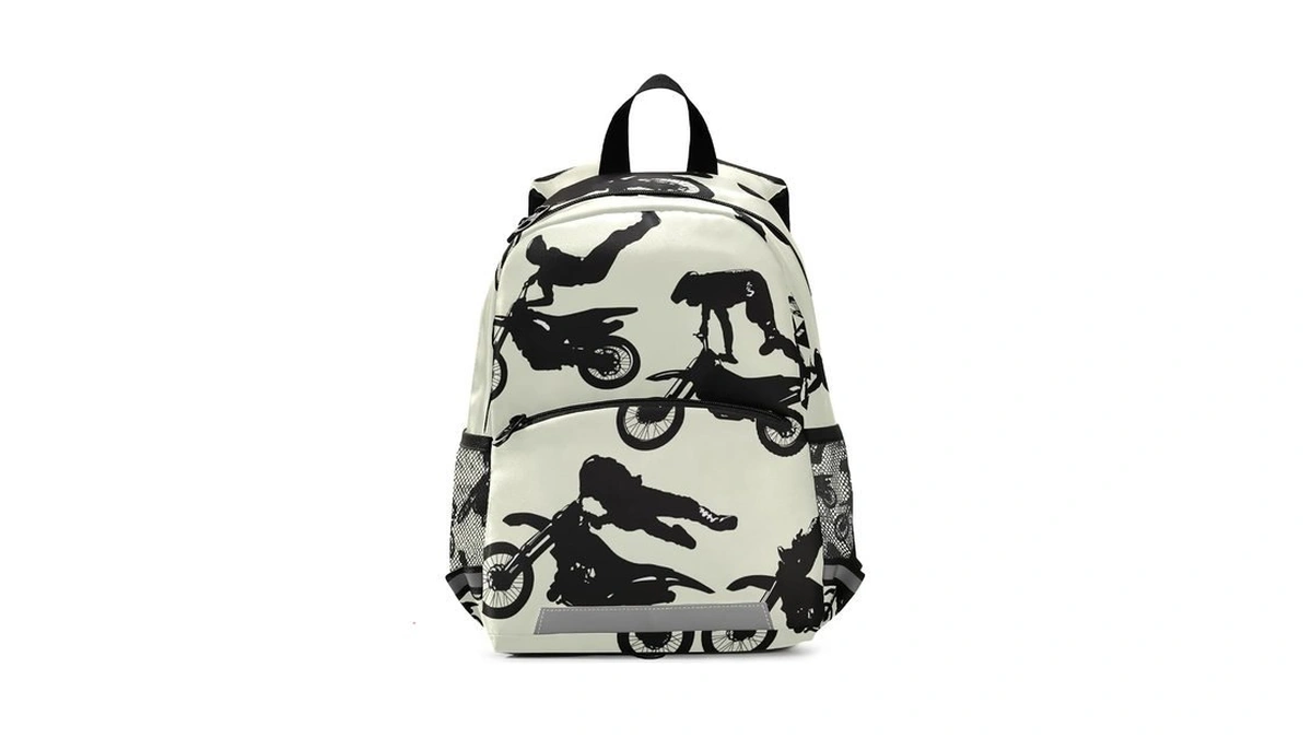 Glaphy Motocross Motorcycle Kids Backpack Toddler Backpacks For Daycare School,