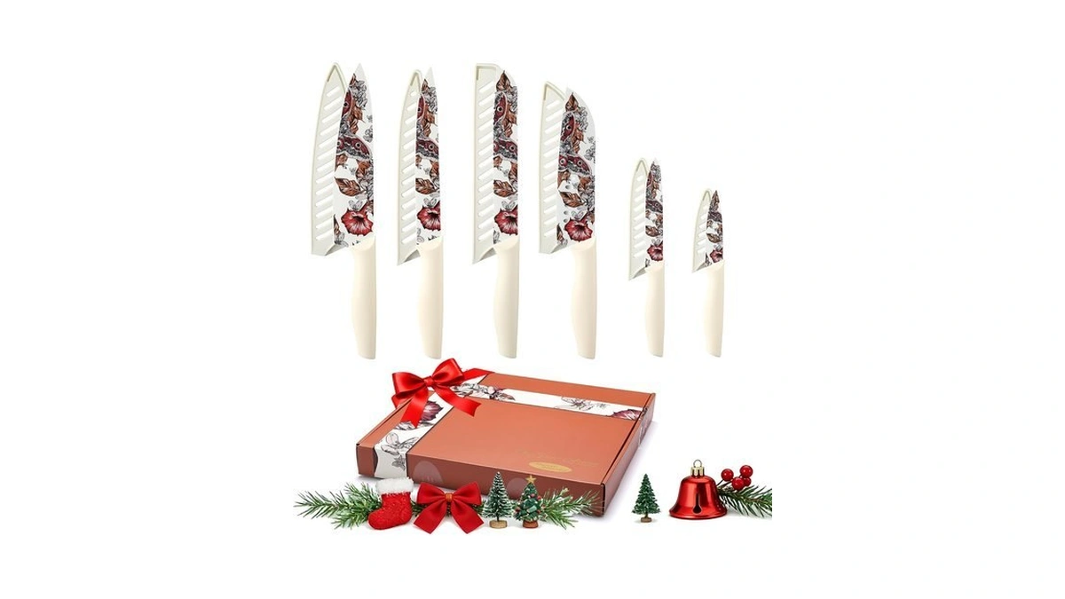 Marco Almond Knife Set Artistic Designed Pattern Kitchen Knife 6