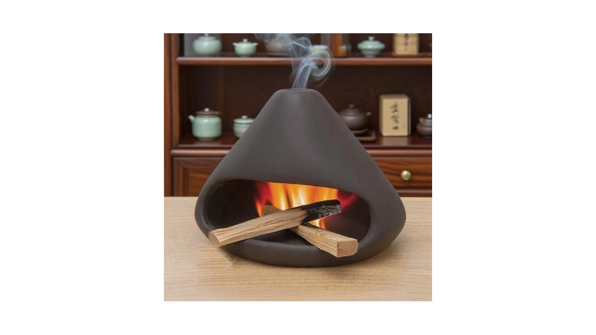 Ceramic Palo Santo Burner, Mini Chimney Incense Holder With Ash