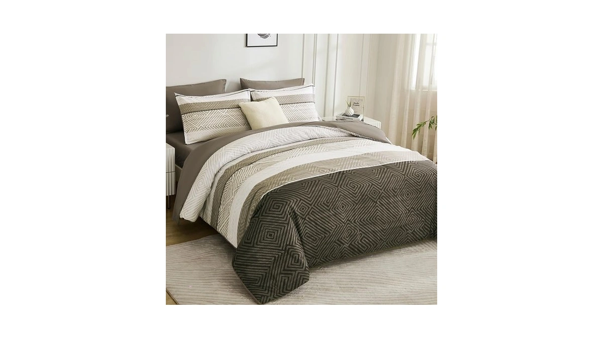 Brown Comforter Set King Size 7 Piece Bed In A