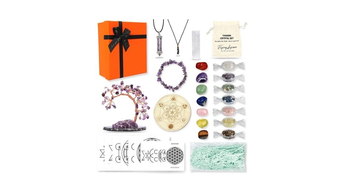 Apsaras Usa Crystals And Healing Stones,17 Pcs Healing Crystal Set,7