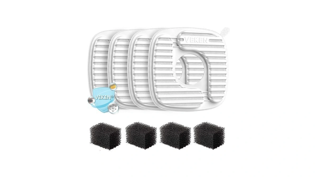 Veken Pp Housing Cat Water Fountain Filters, 4 Pack Replacement