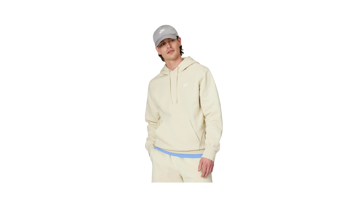 Nike Men's Club Pullover Fleece Hoodie, Light Khaki/light Khaki/white, 4xl-tall