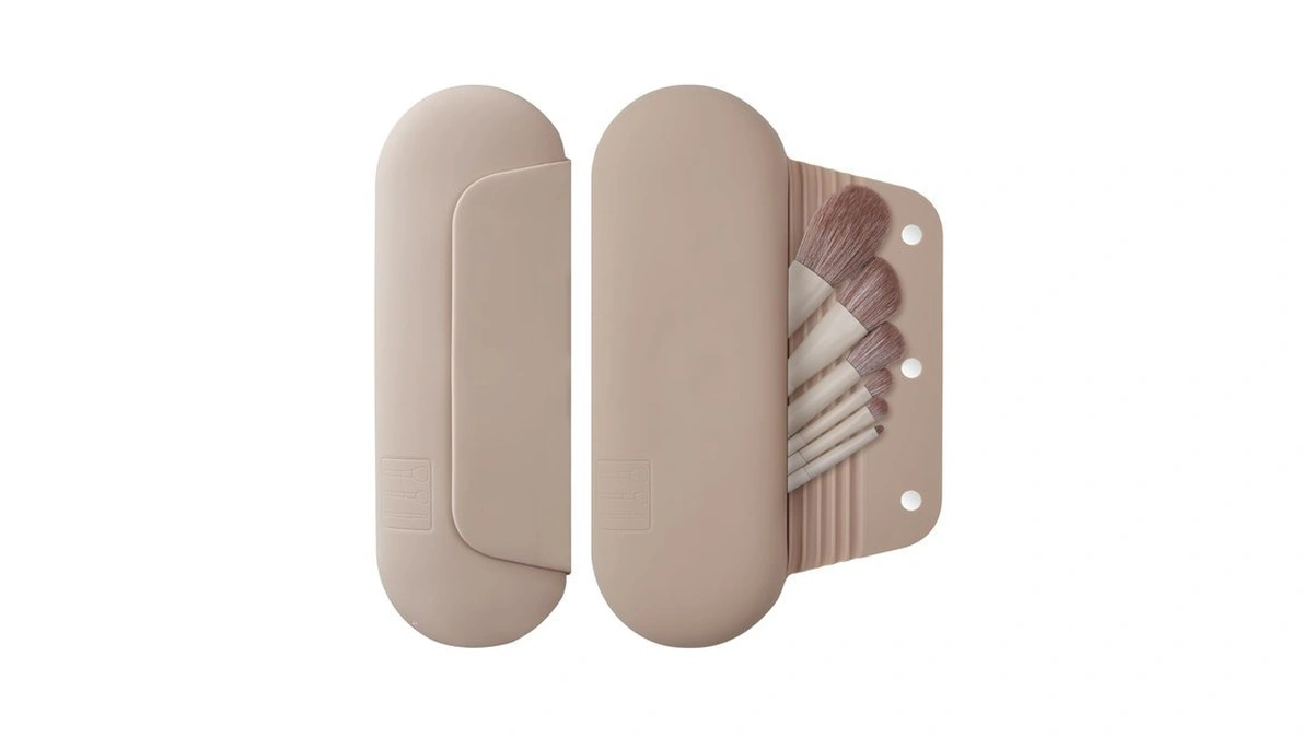 Agiket Soft Silicone Makeup Brush Holder Large Travel Portable Cosmetic