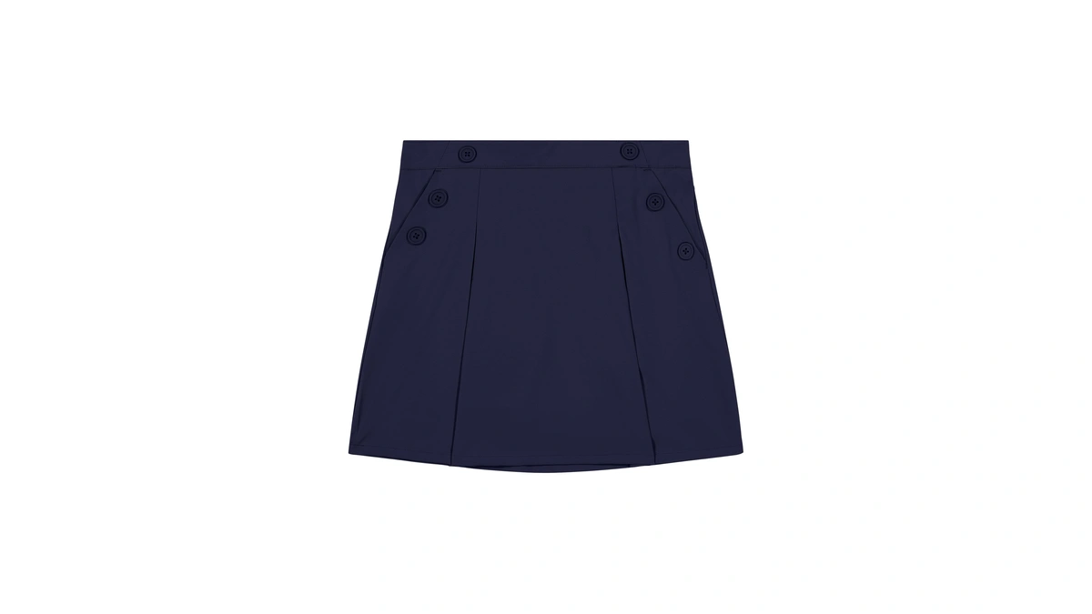 Nautica Big Girls' School Uniform Stretch Poplin Scooter, Navy, 20.5