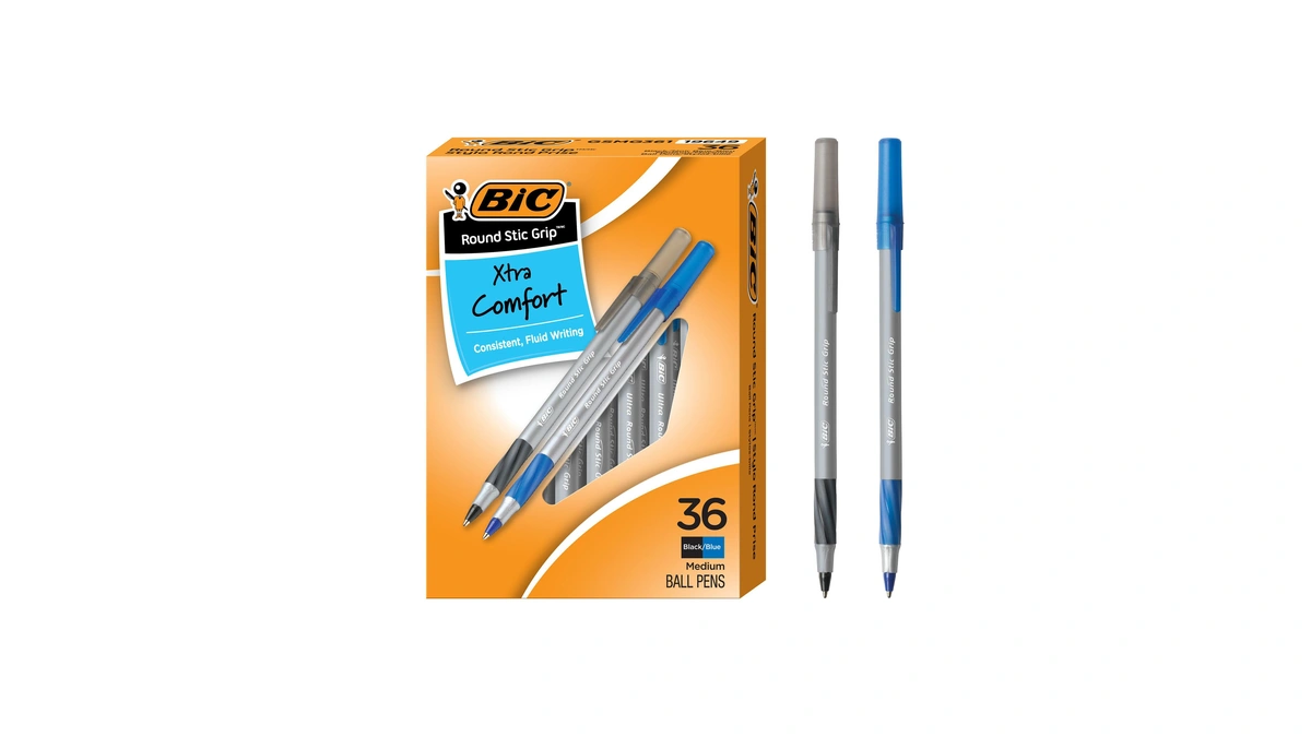 Bic Ballpoint Pen, Black And Blue Ink, 36-count