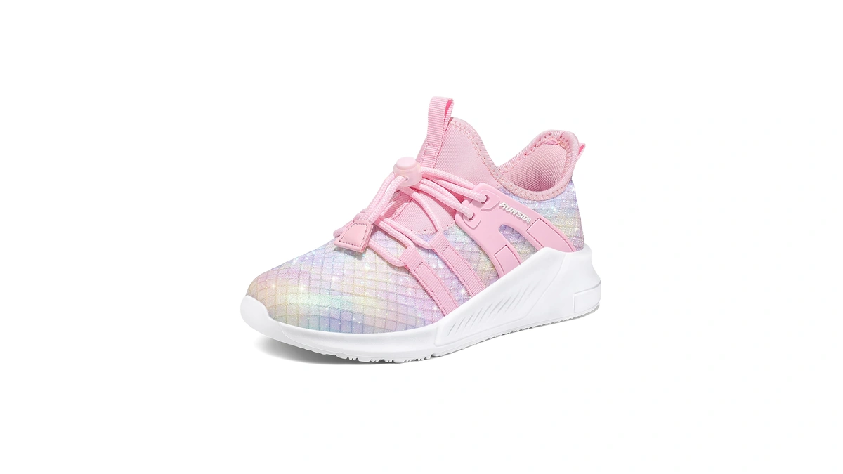 Runside Girls Tennis Shoes Lightweight Sports Kids Sneakers Lace-up For