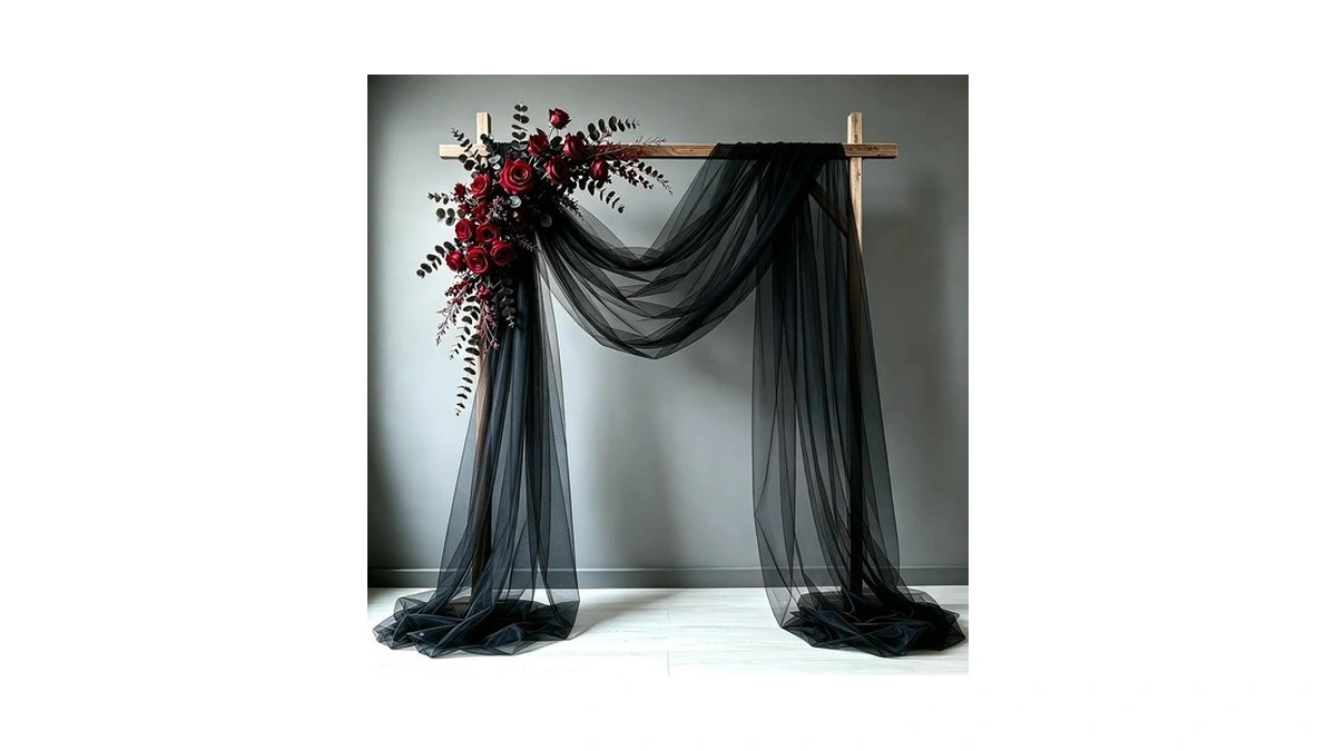 Wedding Arch Draping Fabric, Black, 1 Panel, 28.7in X 20ft