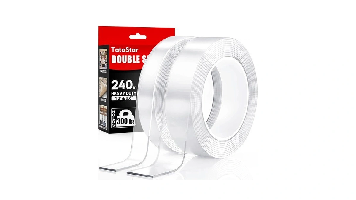 Double Sided Tape Heavy Duty, 2 Rolls, 240" Nano Tape