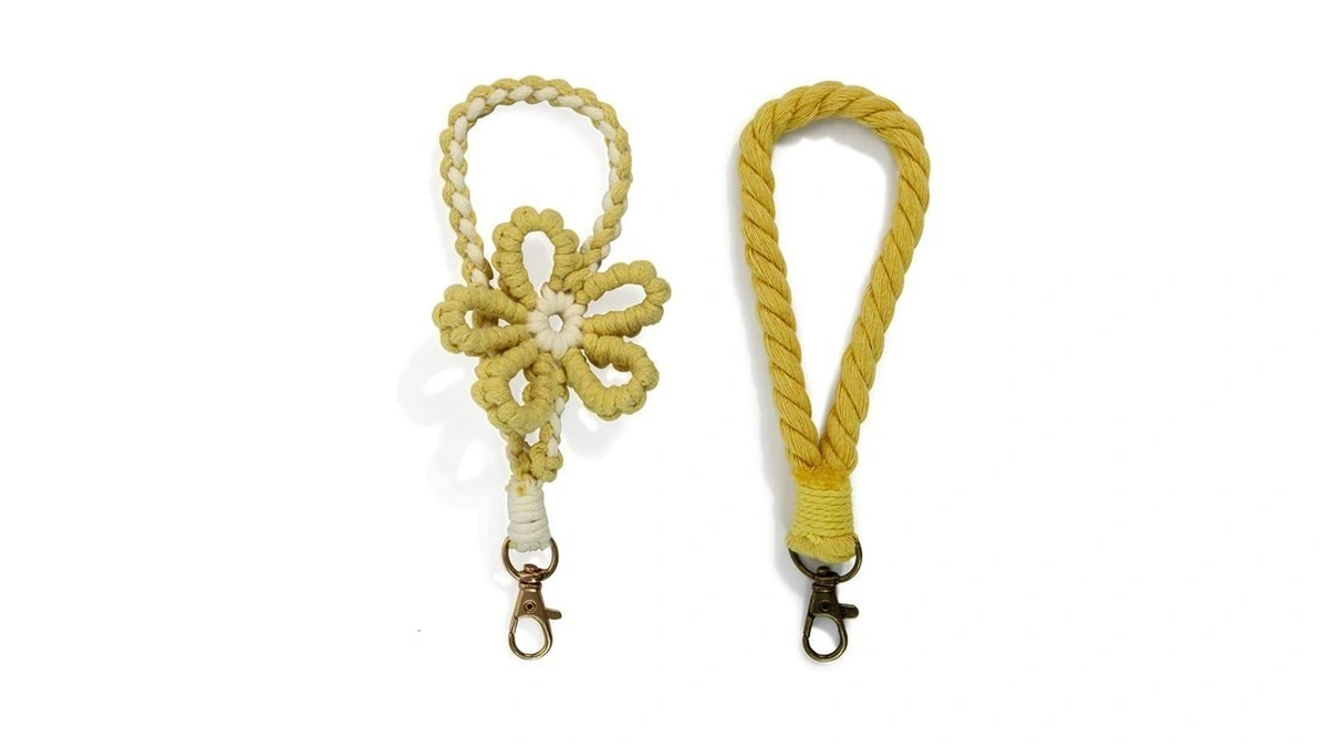 Vivikivi 2pcs Cute Boho Wristlet Key Chains For Women, Yellow