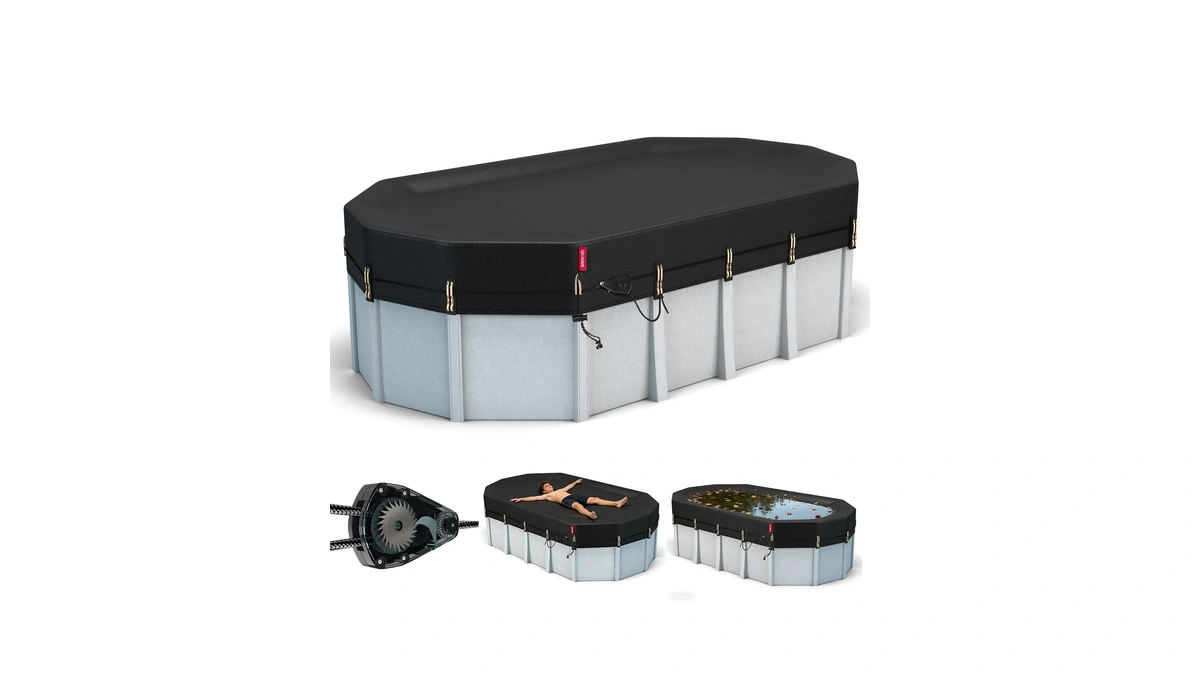 Qh.home 16x32 Ft Oval Pool Cover For Steel Wall Pool,[ultimate