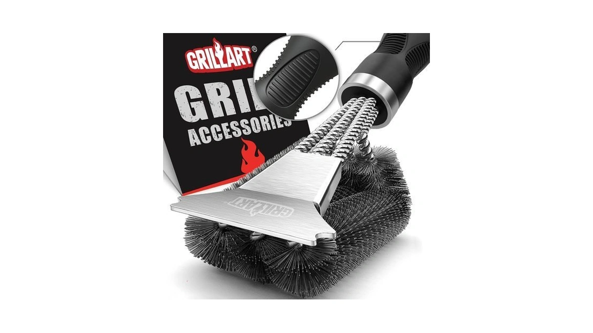 Grillart Grill Brush, 18'' Extra-strong Handle, Bbq Cleaner With Scraper