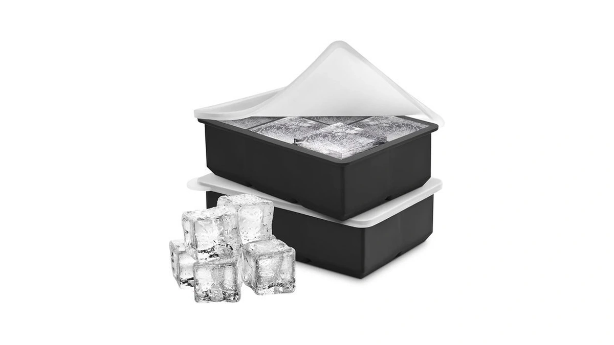Temprium Silicone Ice Cube Tray With Lid, 2 Pack Ice