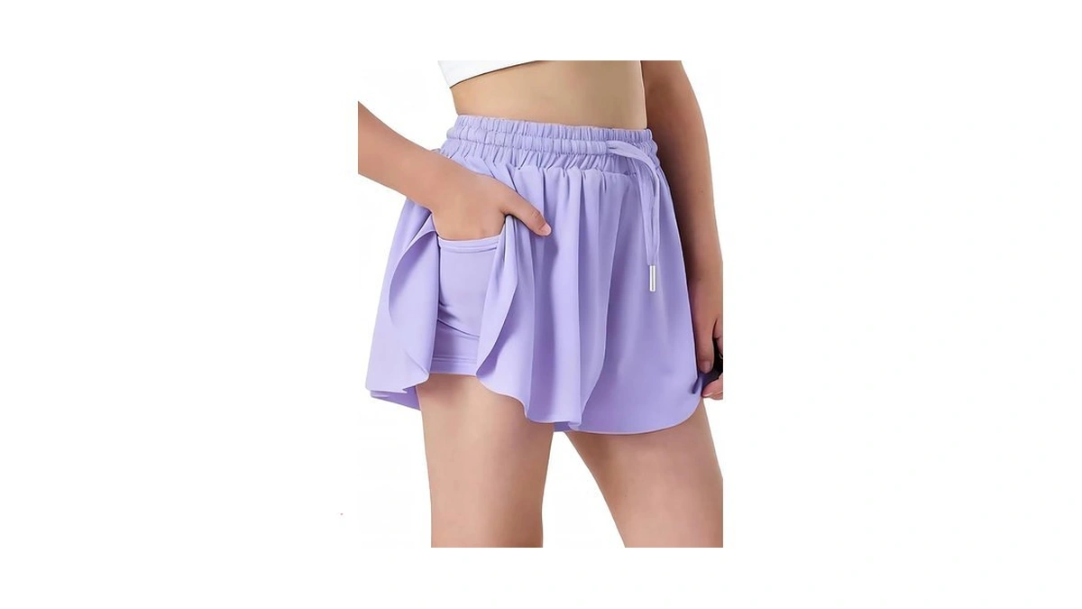 Hvididan Butterfly Shorts Girls 2 In 1 Flowy Shorts With
