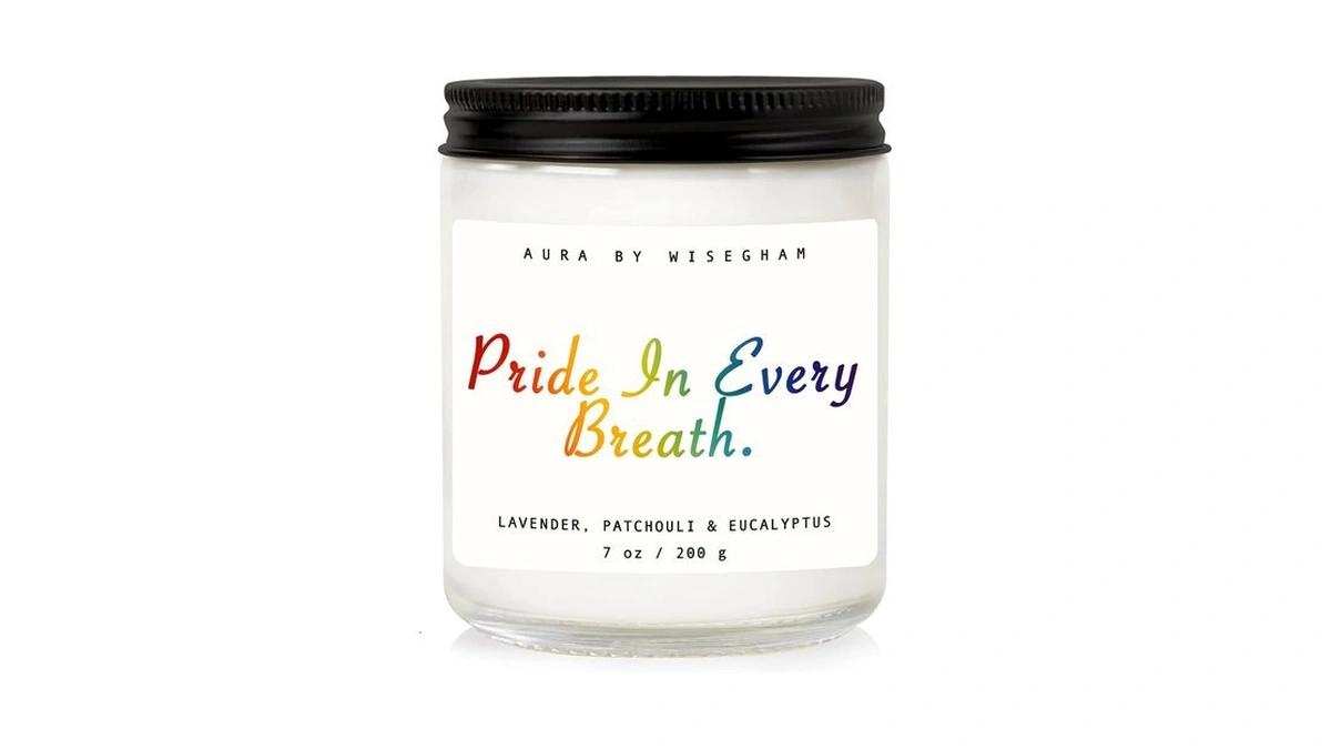 Wisegham Gay Pride Soy Candle - Lavender Scented Candle