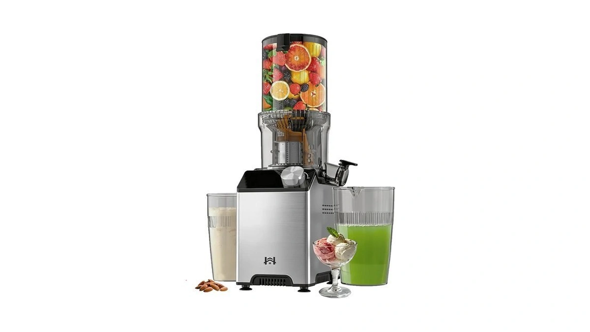Whuto Cold Press Juicer, Wide Feed Chute Juicer Machines, Stainless