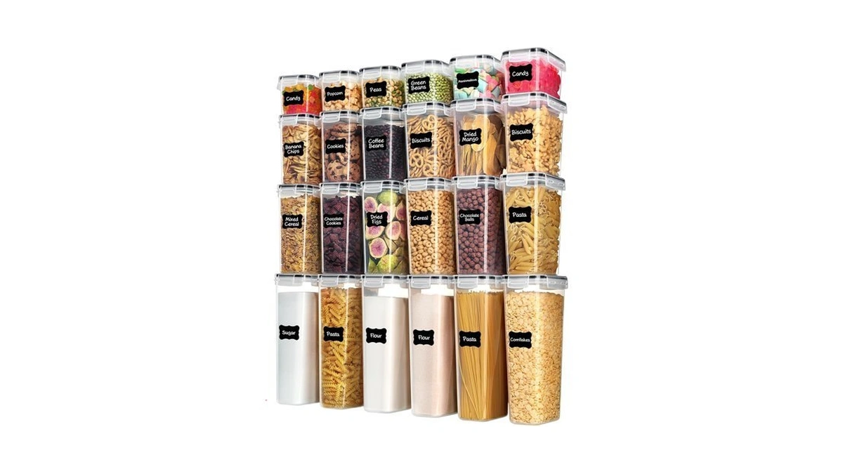 Vtopmart Airtight Food Storage Containers With Lids, 24 Pcs, Black