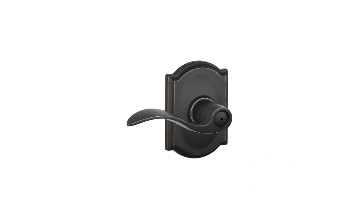 Schlage Accent Bed/bath Privacy Door Handle With Lock, Aged Bronze
