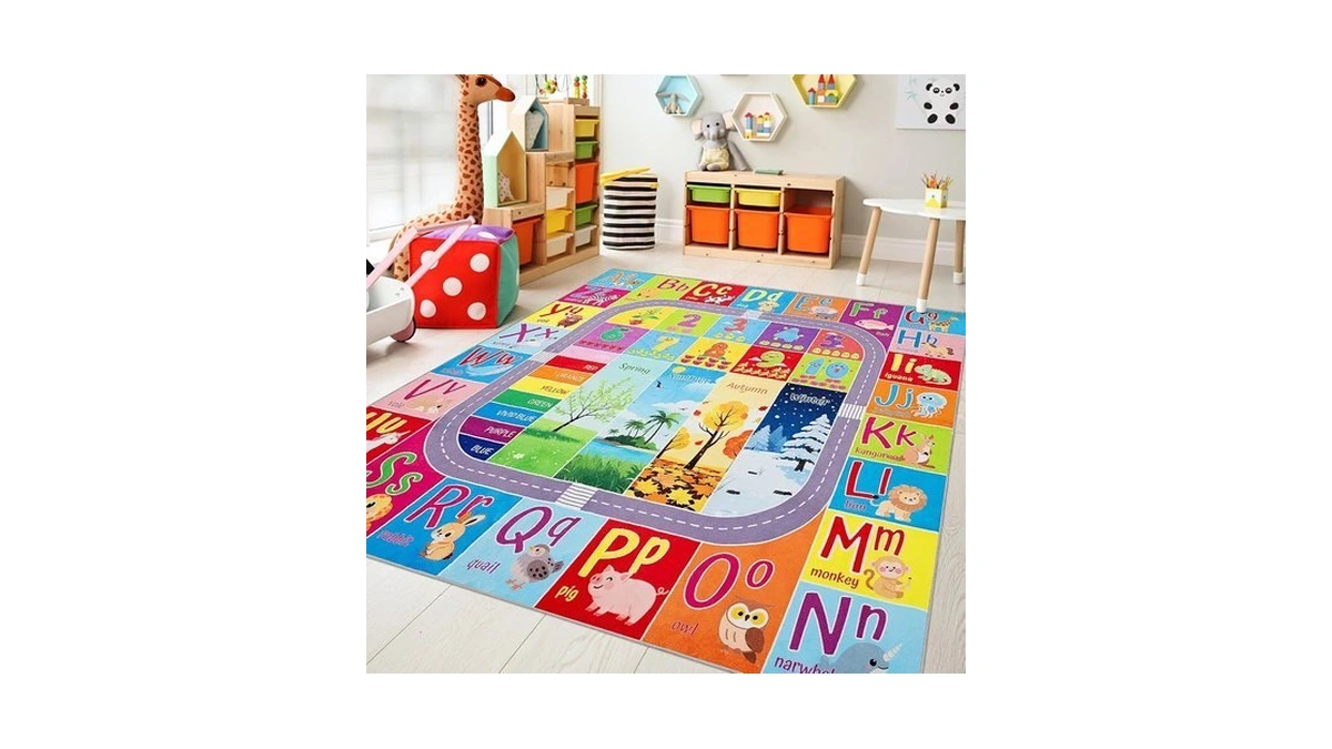 Ukiss Abc Kids Rug,toddler Educational Play Rug For Learning Alphabet,