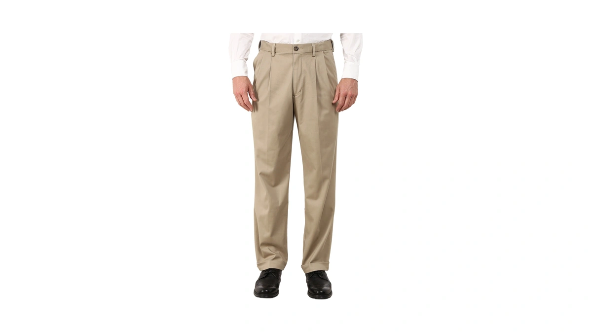 Dockers Men's Relaxed Fit Comfort Khaki Pants - Pleated, British