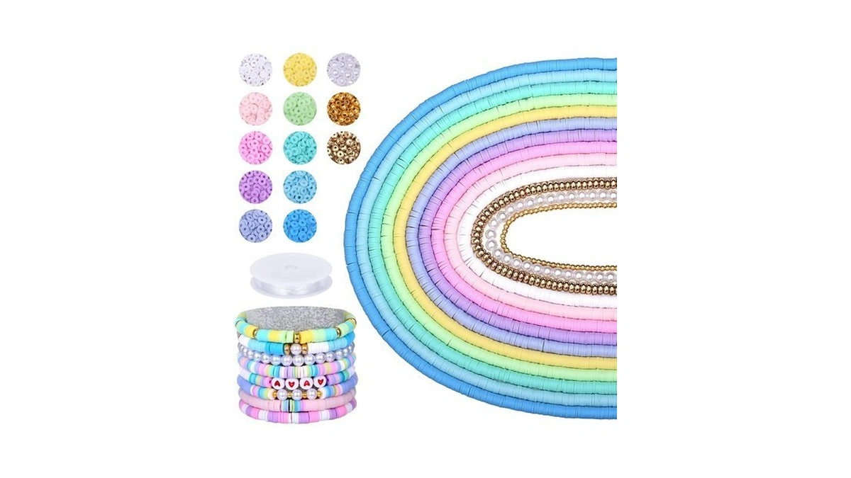 Acefun 3750pcs Clay Beads For Bracelets Making Polymer Clay Beads