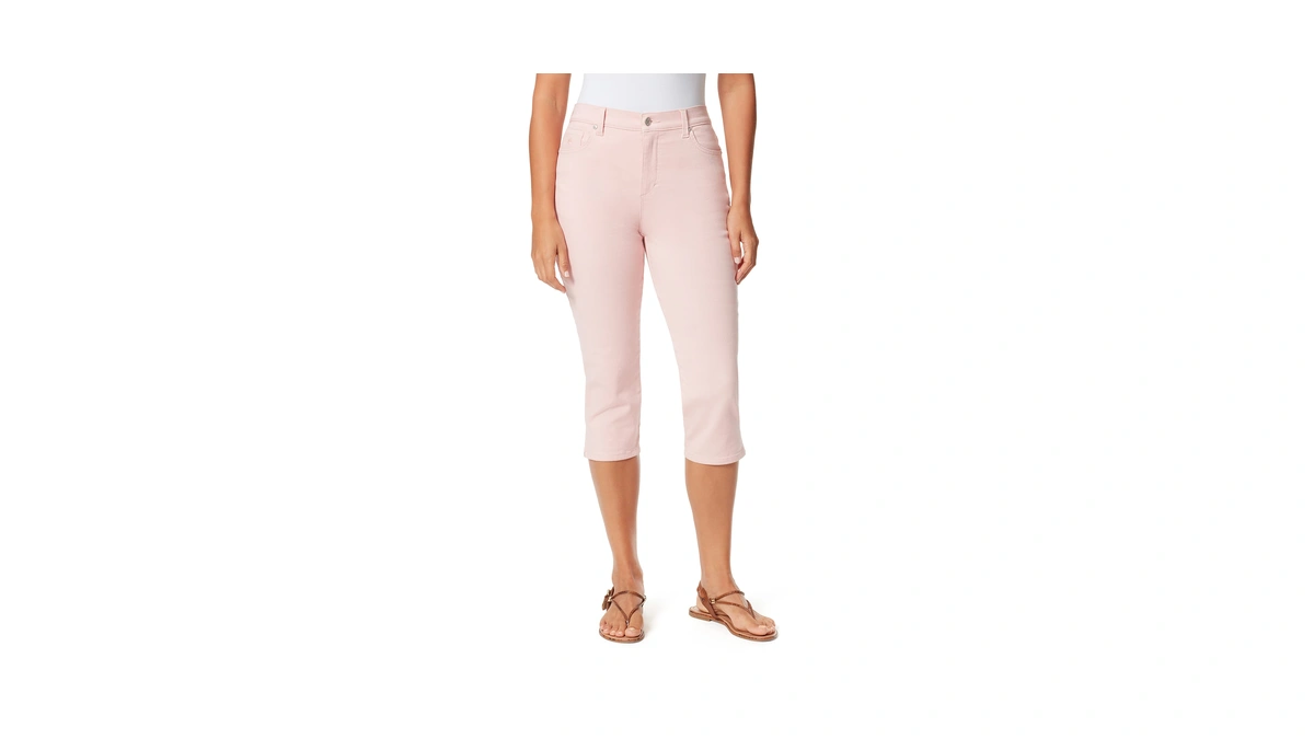 Gloria Vanderbilt Womens Amanda Capri Jeans, Ribbon Pink, 12 Us