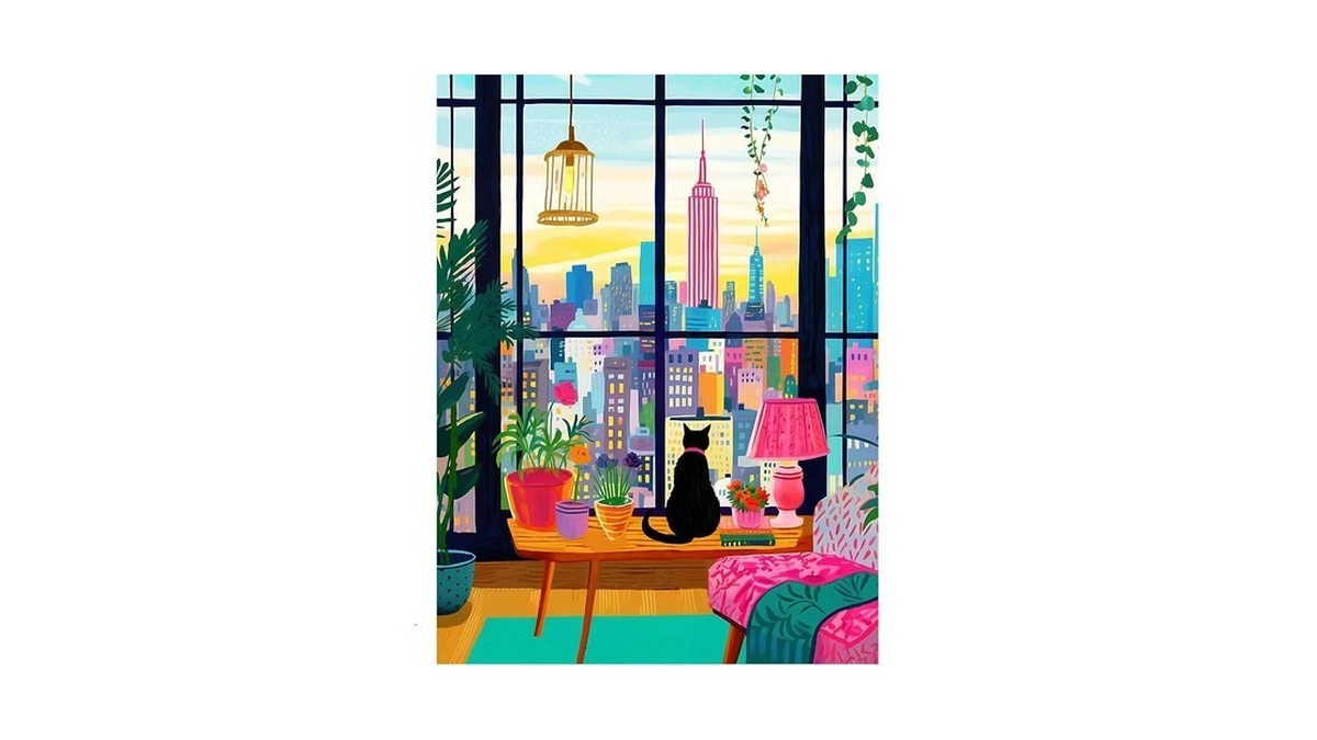Mandun Cat Paint By Numbers Kit For Adults, 16x20 Inch