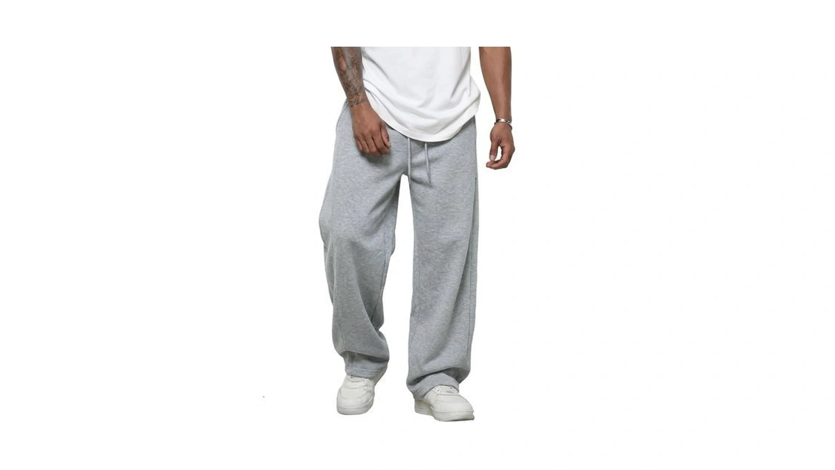 Areant Mens Heavyweight Baggy Sweatpants Wide Leg Elastic Waist Drawstring