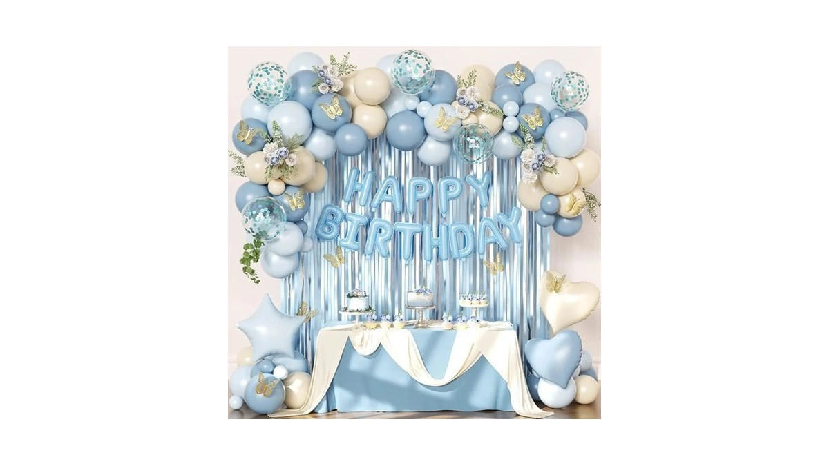 Crossfingers Blue Birthday Decoration For Women Men Birthday Party Supplies