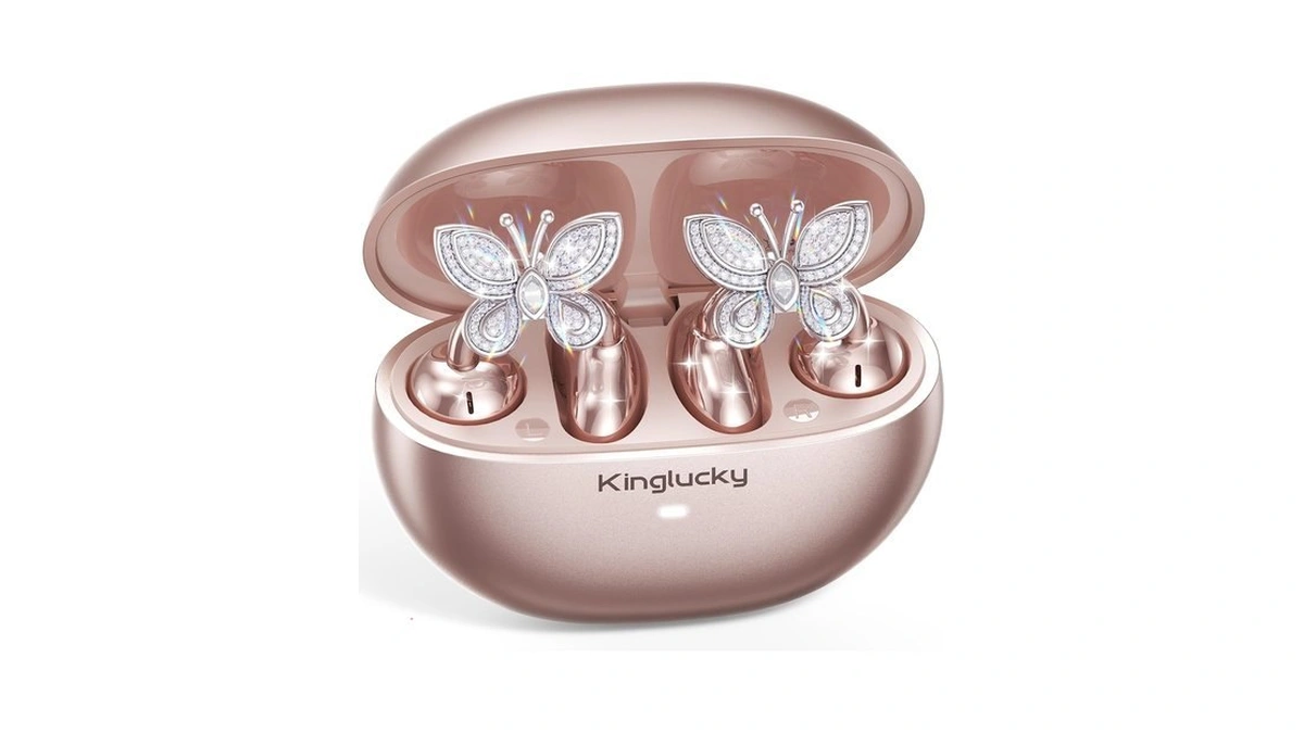 Kinglucky Clip-on Open Ear Earbuds With Detachable Butterfly Earrings, Bluetooth