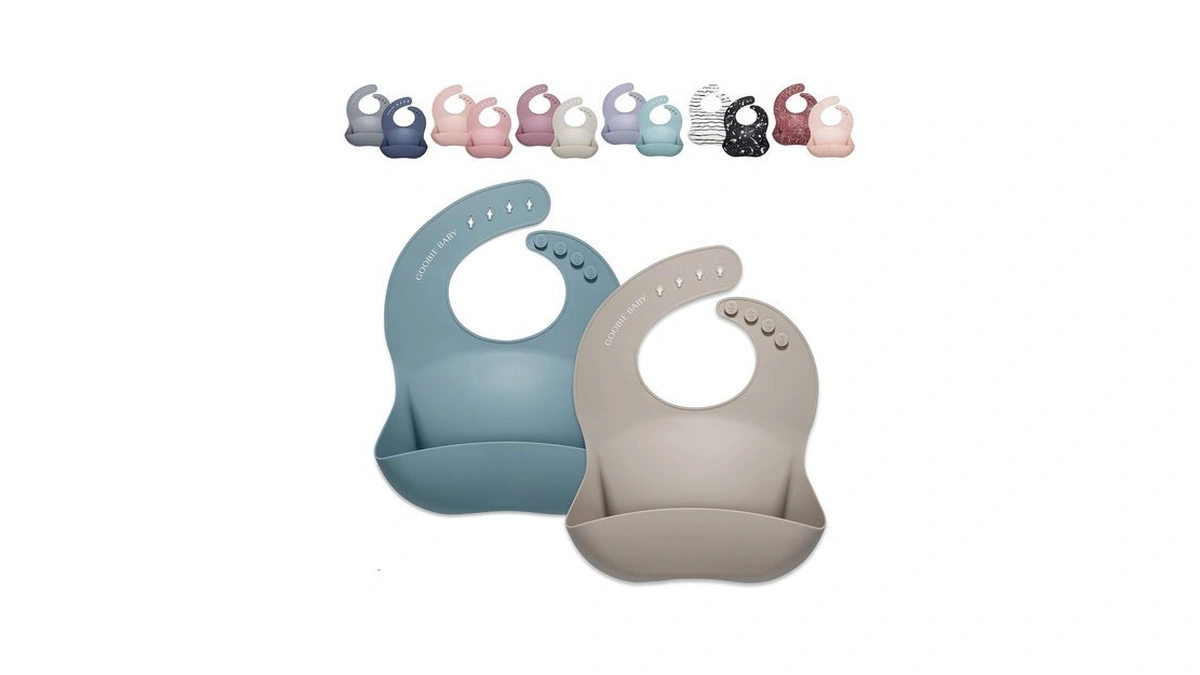 Goobie Baby Silicone Baby Bib With Food Catcher - Adjustable